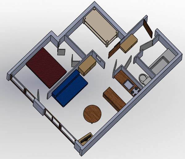 3D view of the apartment